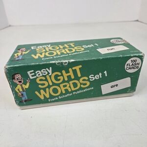 Vtg. 1987 Frank Schaffer Publications Easy Sight Words Set 1 (100 Flash Cards)